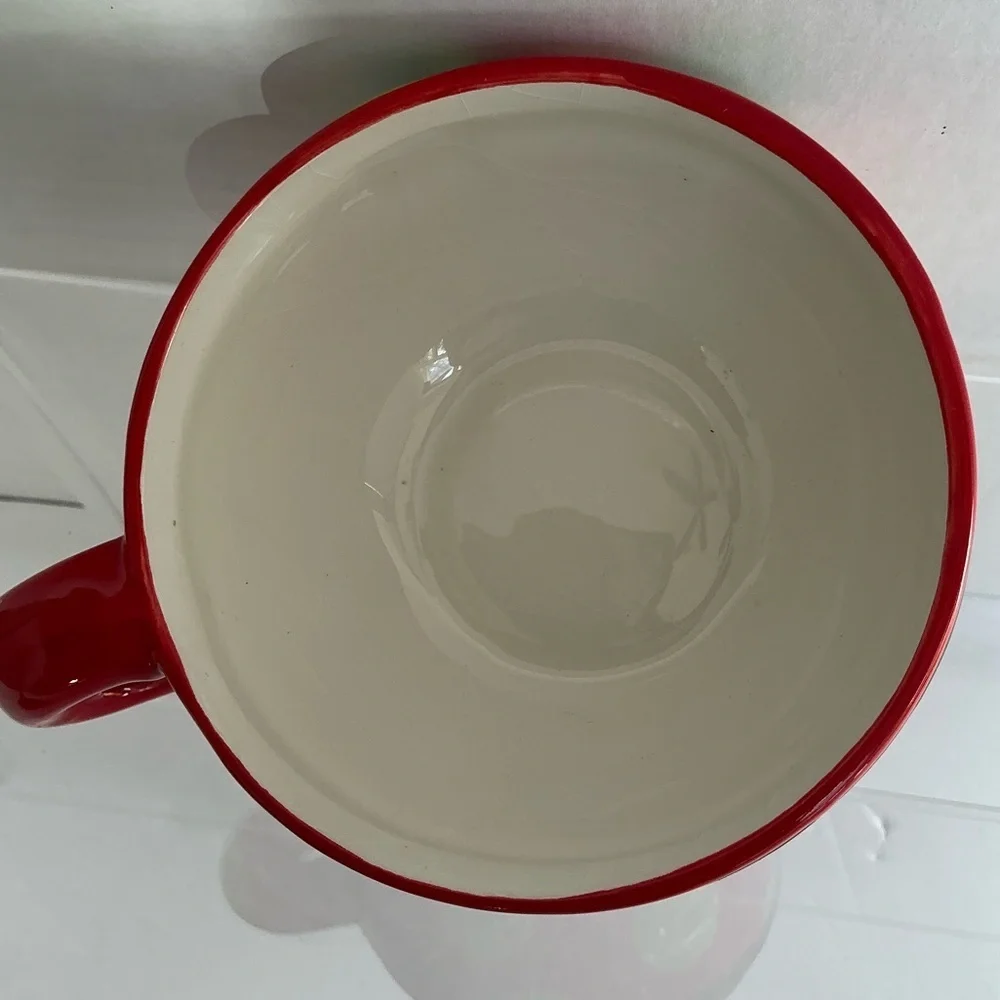 Vintage Santa Teapot Tea For One Holiday Red Green Polka Dot Crackle Barrel